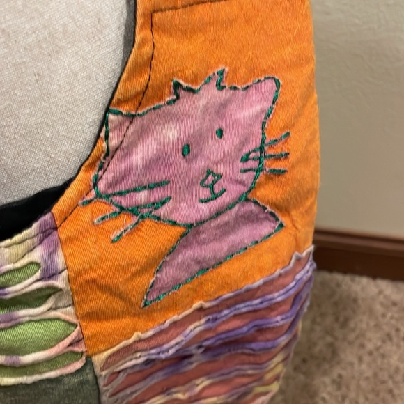 Hobo Bohemian Cat Tie Dye Patchwork Crossbody Bag - Picture 6 of 13